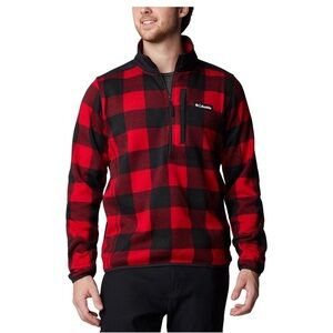 Columbia Red and Black Plaid Pullover size medium.
